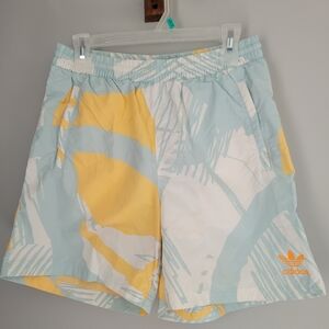 Adidas AOP Shorts Mens Size M Blue Yellow Orange All Over Print